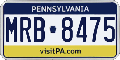 PA license plate MRB8475