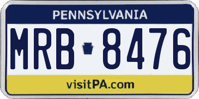 PA license plate MRB8476