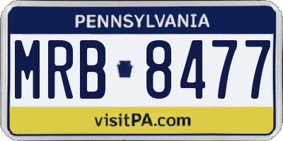 PA license plate MRB8477