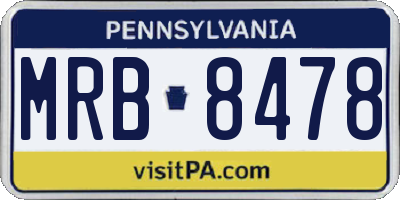PA license plate MRB8478