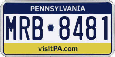 PA license plate MRB8481