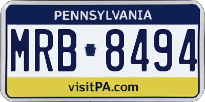 PA license plate MRB8494