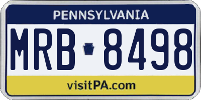 PA license plate MRB8498