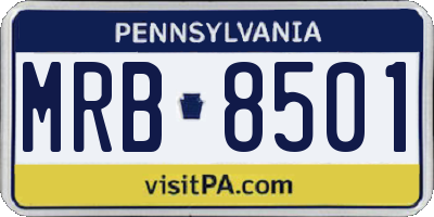 PA license plate MRB8501
