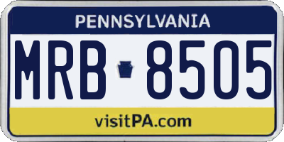 PA license plate MRB8505