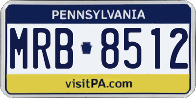 PA license plate MRB8512