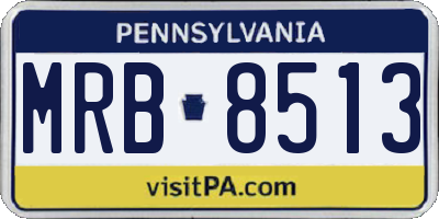 PA license plate MRB8513