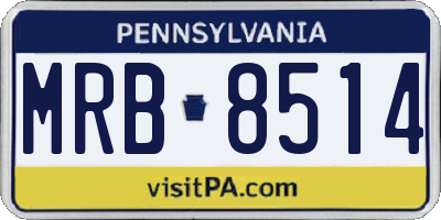 PA license plate MRB8514