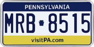 PA license plate MRB8515