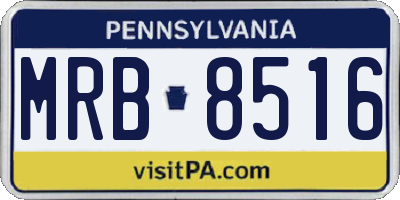 PA license plate MRB8516