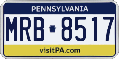 PA license plate MRB8517