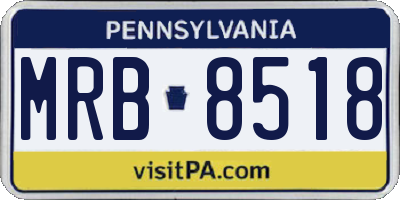 PA license plate MRB8518