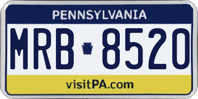PA license plate MRB8520