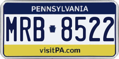 PA license plate MRB8522