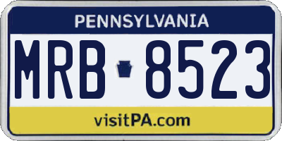 PA license plate MRB8523