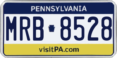 PA license plate MRB8528