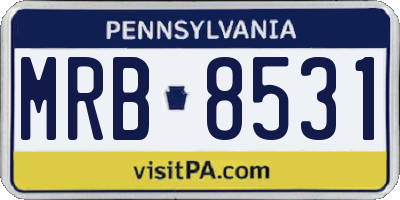 PA license plate MRB8531