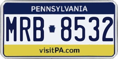PA license plate MRB8532