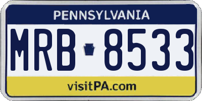 PA license plate MRB8533