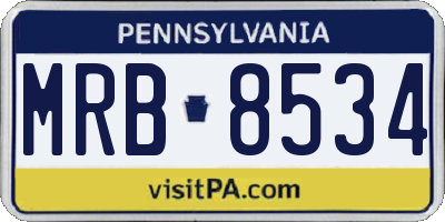 PA license plate MRB8534