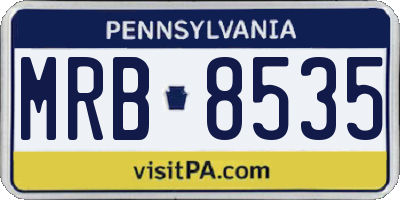 PA license plate MRB8535