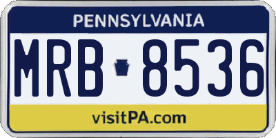 PA license plate MRB8536
