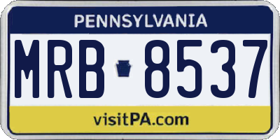 PA license plate MRB8537