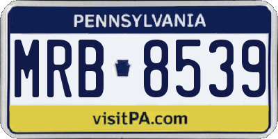 PA license plate MRB8539