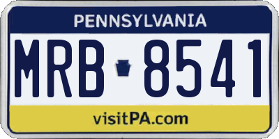 PA license plate MRB8541