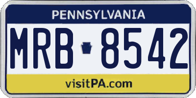 PA license plate MRB8542