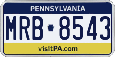 PA license plate MRB8543