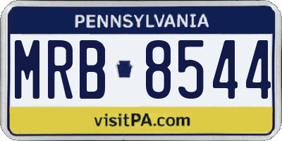 PA license plate MRB8544