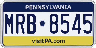 PA license plate MRB8545