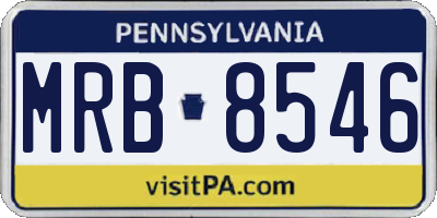 PA license plate MRB8546