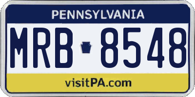 PA license plate MRB8548