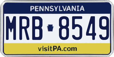 PA license plate MRB8549