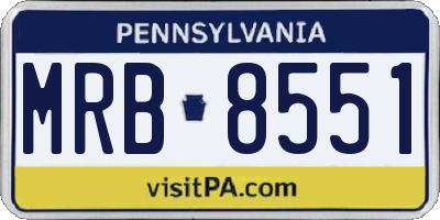 PA license plate MRB8551