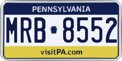 PA license plate MRB8552