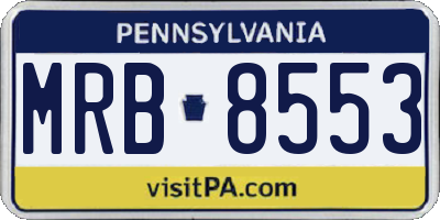 PA license plate MRB8553