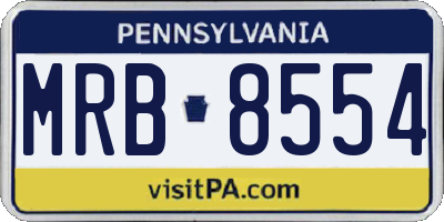 PA license plate MRB8554