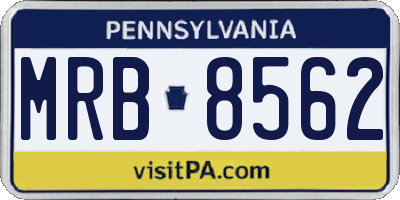 PA license plate MRB8562