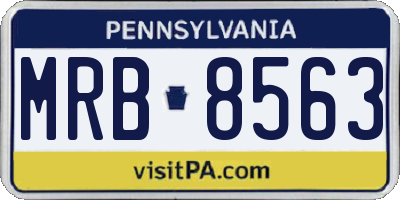 PA license plate MRB8563