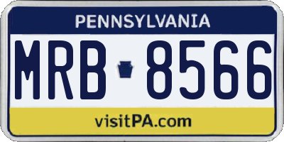 PA license plate MRB8566