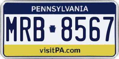 PA license plate MRB8567