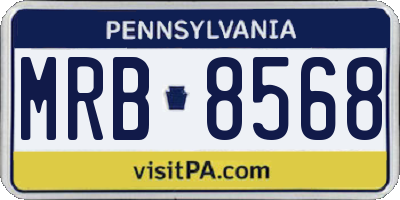 PA license plate MRB8568