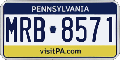 PA license plate MRB8571