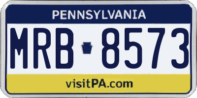 PA license plate MRB8573
