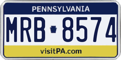 PA license plate MRB8574
