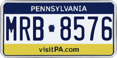 PA license plate MRB8576