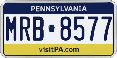 PA license plate MRB8577